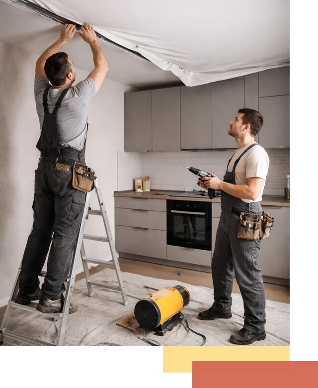 Монтаж натяжного потолка на кухне в Кстово