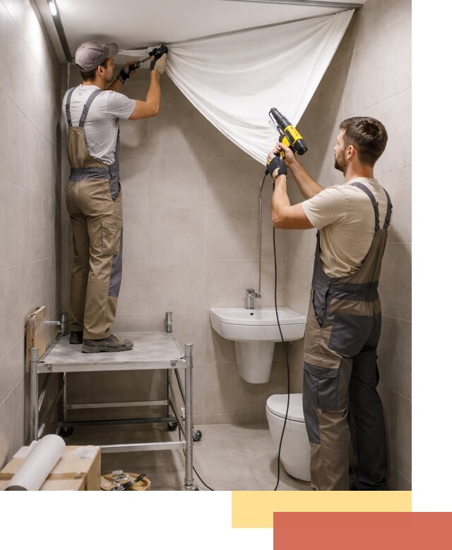 Монтаж натяжного потолка в санузле в Кстово