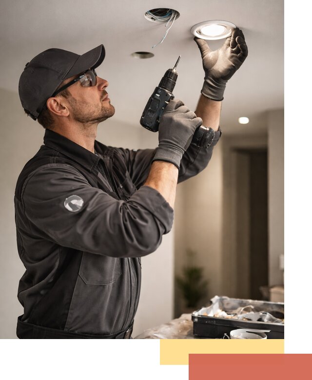 Установка точечных светильников в натяжной потолок в Кстово