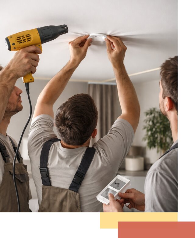 Ремонт прокола полотна натяжного потолка в Кстово