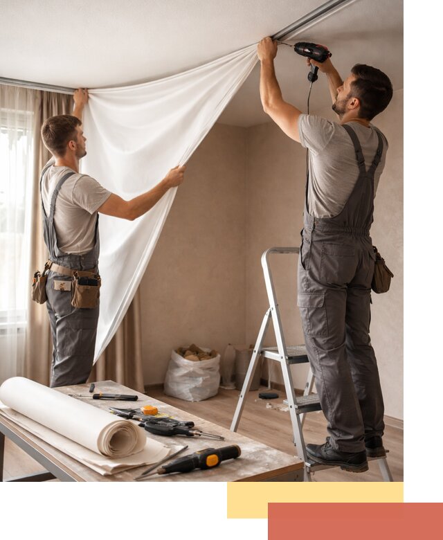 Замена полотна натяжного потолка в Кстово быстро и качественно