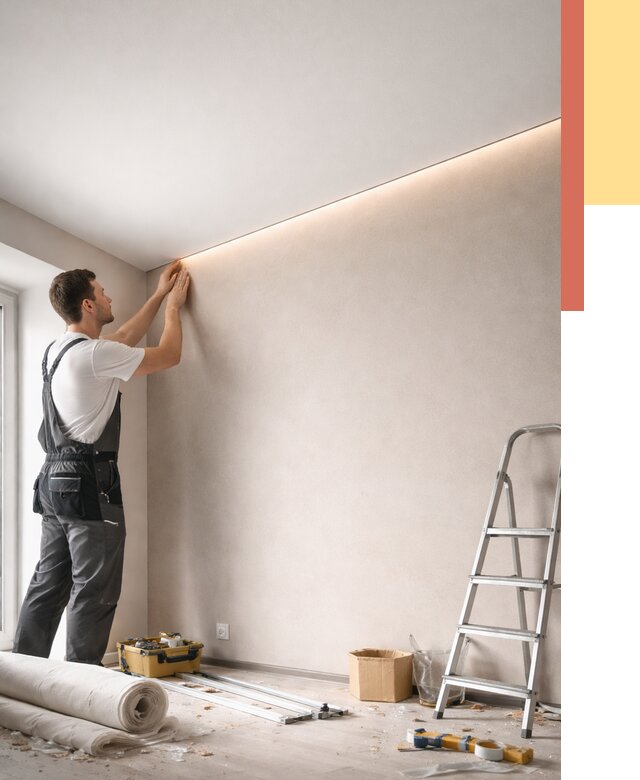 Теневые натяжные потолки в Кстово от 8351 руб. под ключ | ОТДЕЛОЧНИК-Ксв