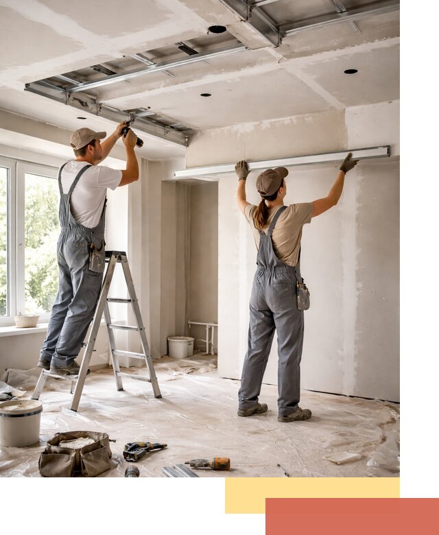 Монтаж многоуровневого потолка из гипсокартона в Кстово