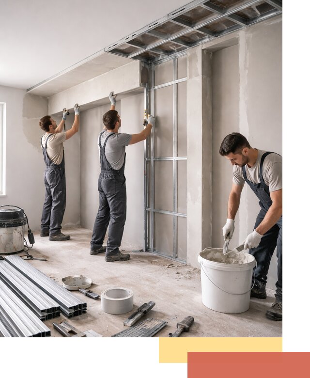 Монтаж потолка из гипсокартона с нишей в Кстово