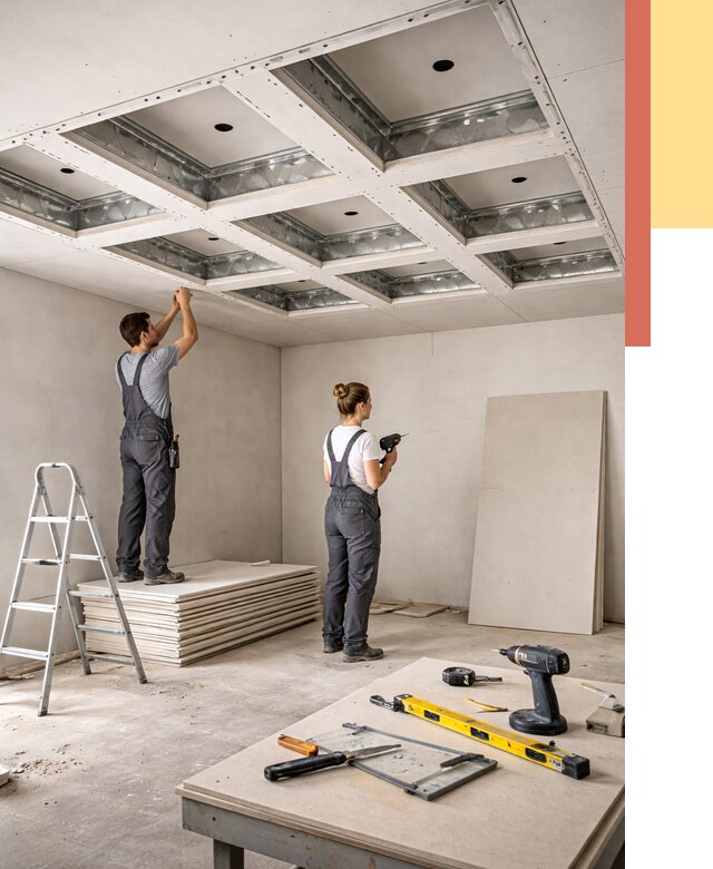 Кессонный потолок из гипсокартона в Кстово от 1884 руб. — монтаж и под ключ | ОТДЕЛОЧНИК-Ксв