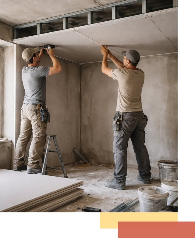 Короб из гипсокартона на потолке под ключ в Кстово