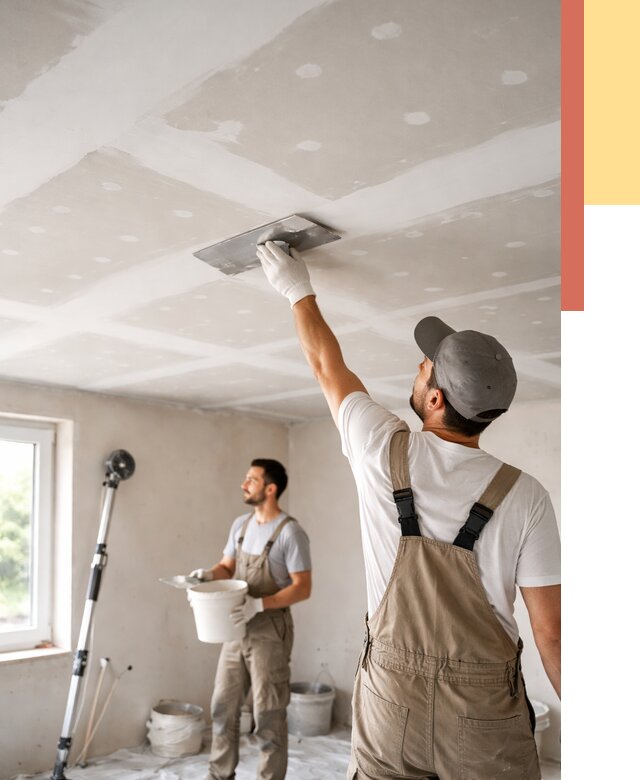 Шпаклевка потолка из гипсокартона в Кстово от 3259 руб./м2 — услуги под ключ | ОТДЕЛОЧНИК-Ксв