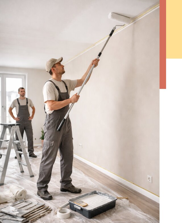 Покраска потолка из гипсокартона в Кстово от 4583 руб./м2 — услуги под ключ | ОТДЕЛОЧНИК-Ксв