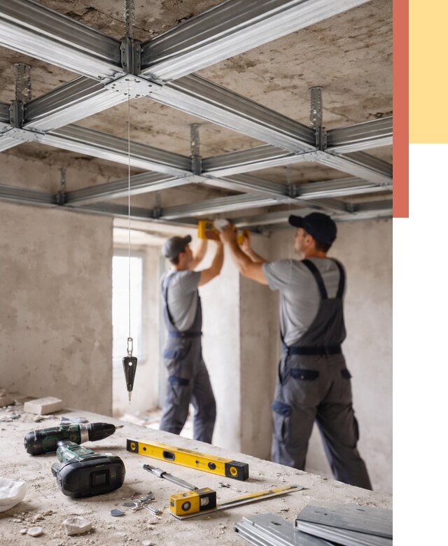 Монтаж каркаса потолка из профиля в Кстово от 4583 руб. — услуги ОТДЕЛОЧНИК-Ксв