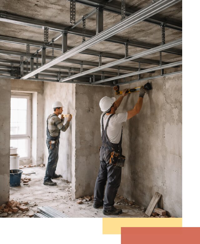 Монтаж каркаса потолка из профильного профиля в Кстово