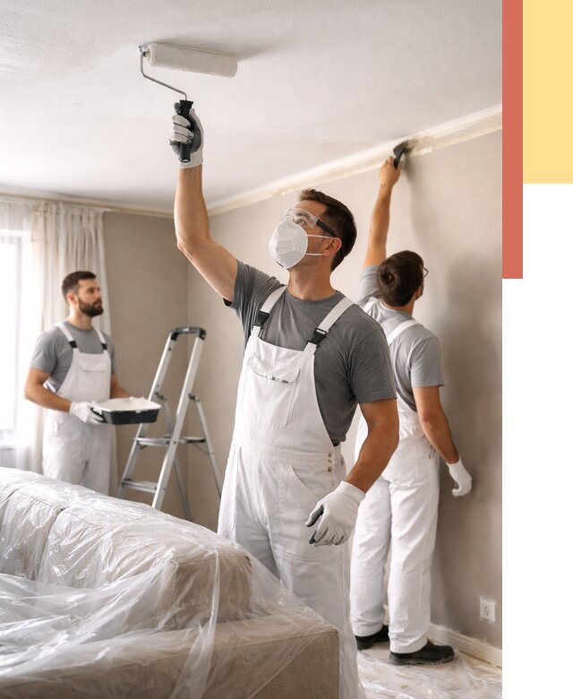 Покраска потолка водоэмельсионной краской в Кстово от 2240 руб/м² — услуги под ключ | ОТДЕЛОЧНИК-Ксв