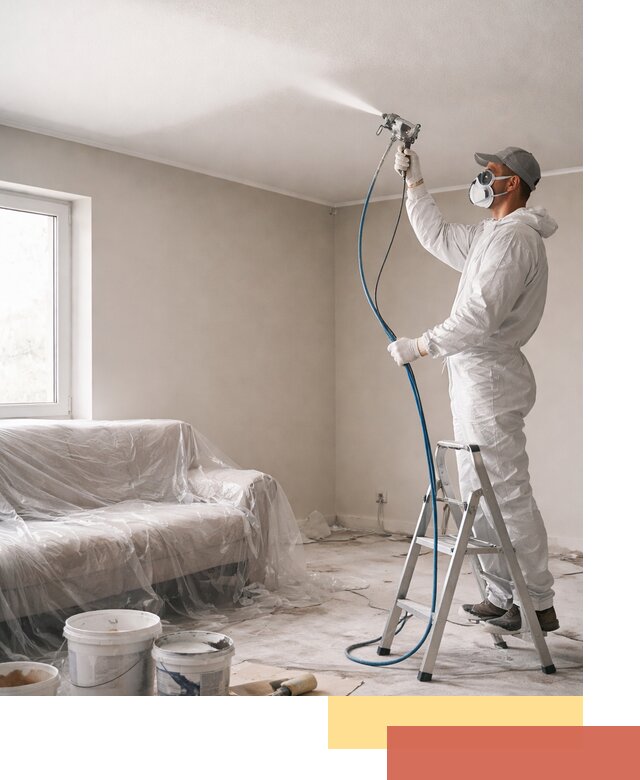 Покраска потолка краскопультом в Кстово быстро и качественно