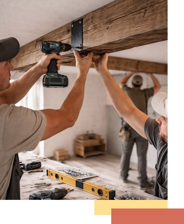 Монтаж декоративных потолочных балок в Кстово