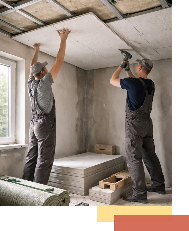 Шумоизоляция потолка панелями ЗИПС в Кстово